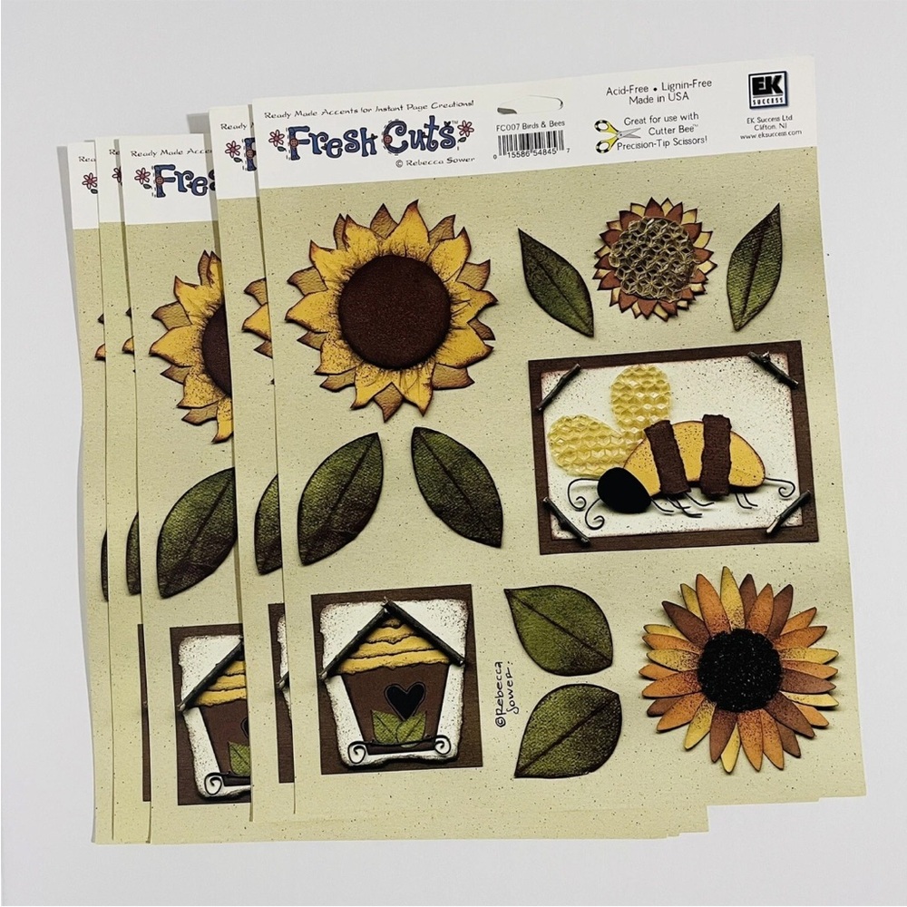 Lot Of 10-Fresh Cuts Accents Birds And Bees Flowers Rebecca Sower Scrapbooking